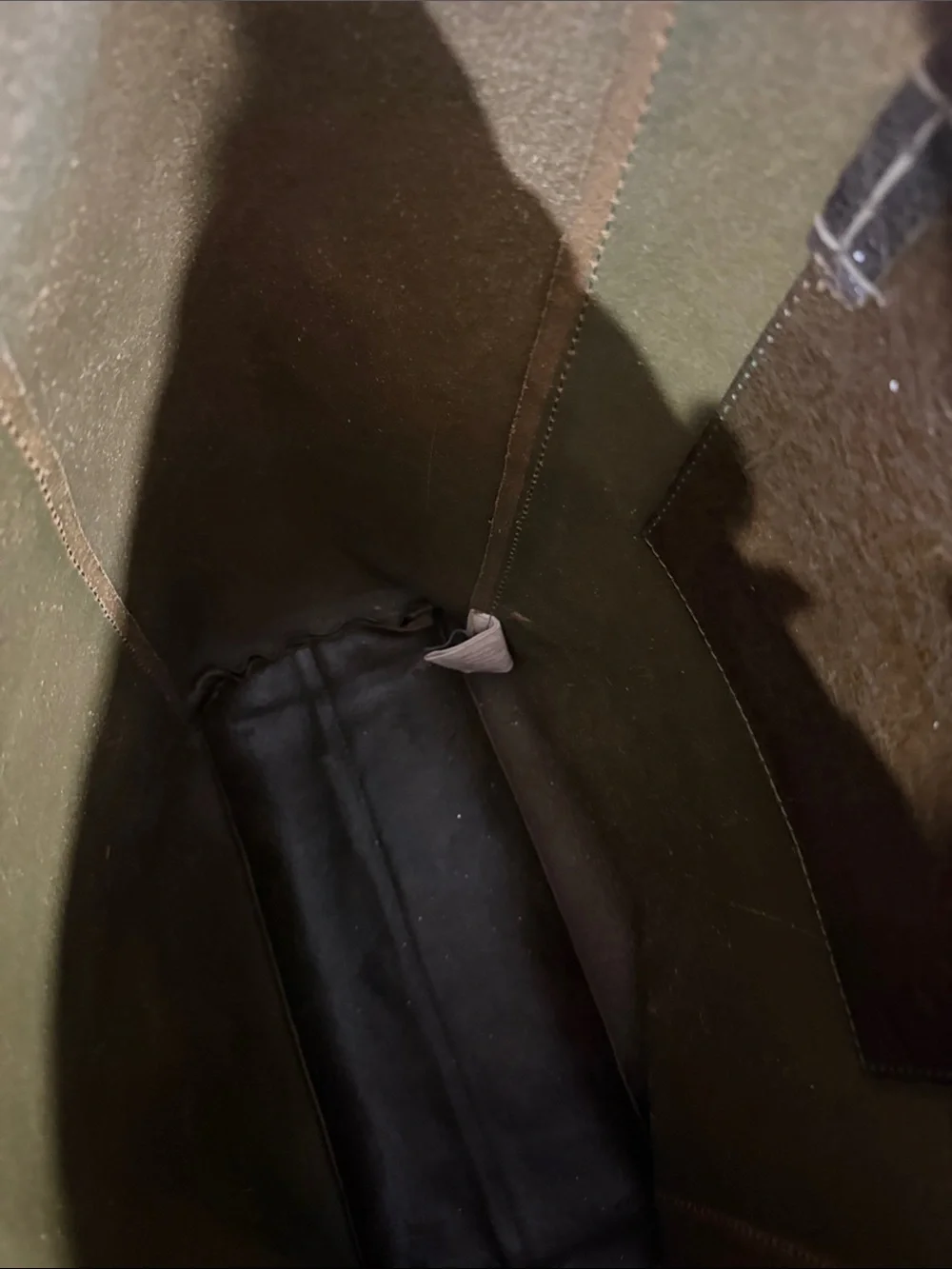 Lucky Brand Classic Large raw Leather Tote Bag in Dark Brown